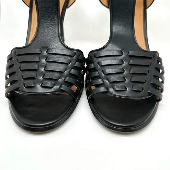 🎉COACH Izzy Leather Black Strappy Sandals 10 - Picture 2 of 16